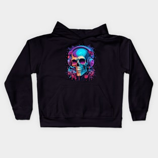 Skull with headphones Kids Hoodie